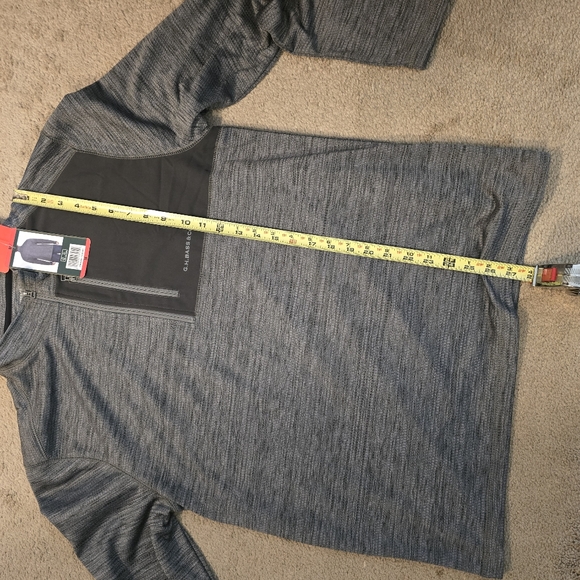 G.H. Bass Men's Quarter Zip Fleece Top Zippered Chest Pocket Size M Medium Gray - Picture 9 of 11